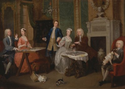 Portret van een familie door William Hogarth